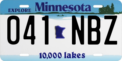 MN license plate 041NBZ