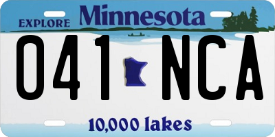 MN license plate 041NCA