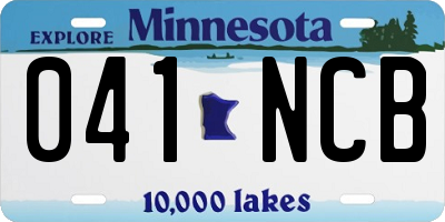 MN license plate 041NCB