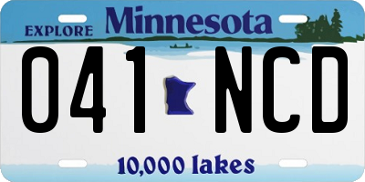 MN license plate 041NCD