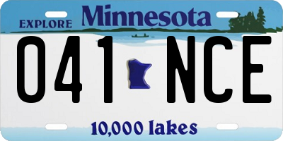 MN license plate 041NCE