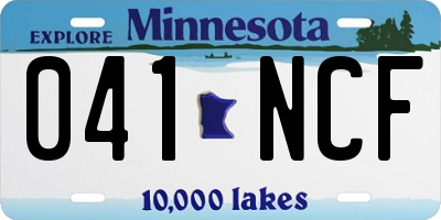 MN license plate 041NCF