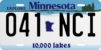 MN license plate 041NCI