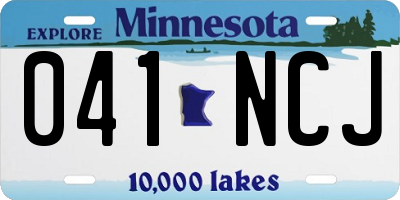 MN license plate 041NCJ