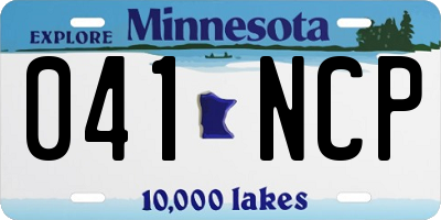 MN license plate 041NCP