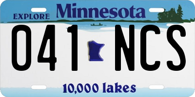 MN license plate 041NCS