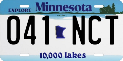MN license plate 041NCT