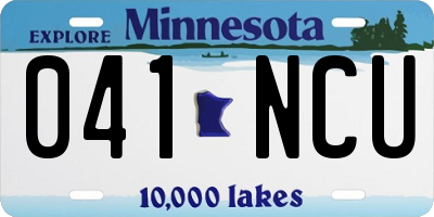 MN license plate 041NCU