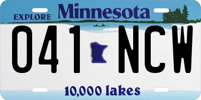 MN license plate 041NCW