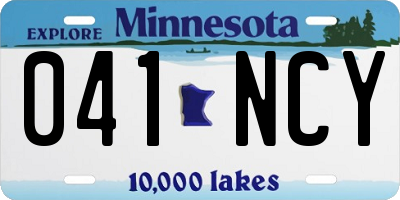 MN license plate 041NCY