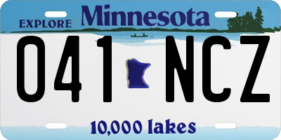 MN license plate 041NCZ