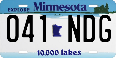 MN license plate 041NDG