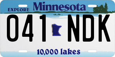 MN license plate 041NDK