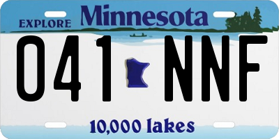 MN license plate 041NNF