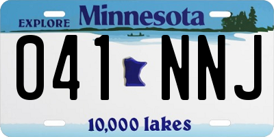 MN license plate 041NNJ