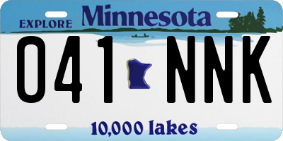 MN license plate 041NNK