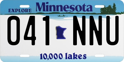 MN license plate 041NNU