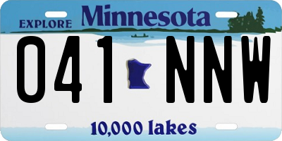MN license plate 041NNW