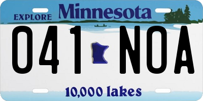 MN license plate 041NOA