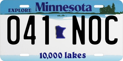 MN license plate 041NOC