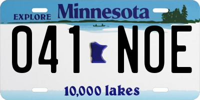 MN license plate 041NOE