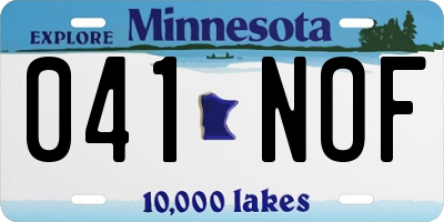 MN license plate 041NOF