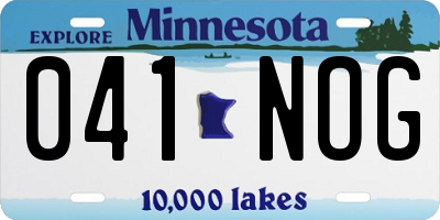MN license plate 041NOG