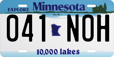 MN license plate 041NOH