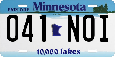 MN license plate 041NOI