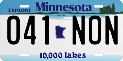 MN license plate 041NON