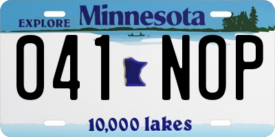 MN license plate 041NOP