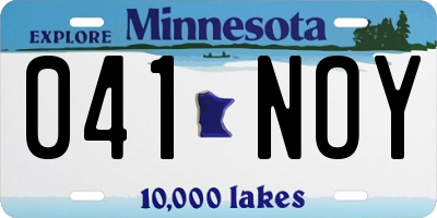 MN license plate 041NOY