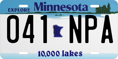 MN license plate 041NPA
