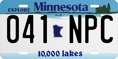 MN license plate 041NPC