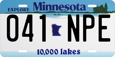 MN license plate 041NPE