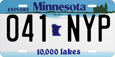 MN license plate 041NYP