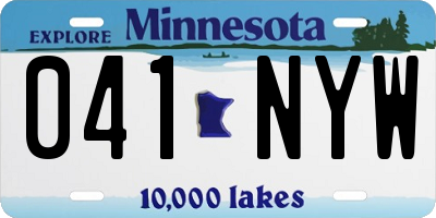 MN license plate 041NYW