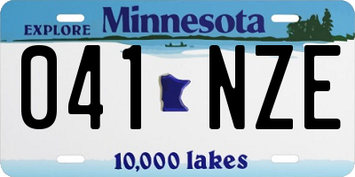 MN license plate 041NZE