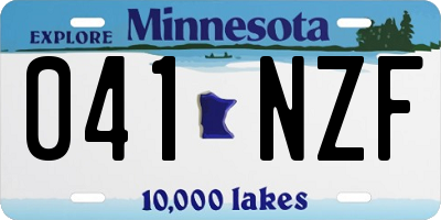 MN license plate 041NZF