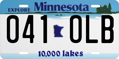 MN license plate 041OLB
