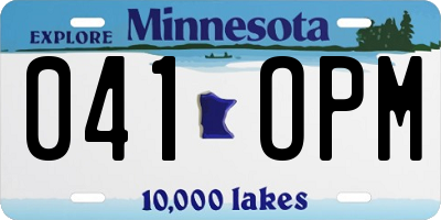 MN license plate 041OPM