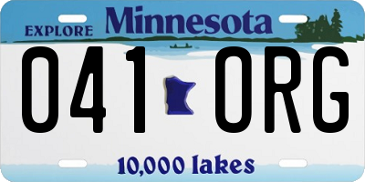 MN license plate 041ORG