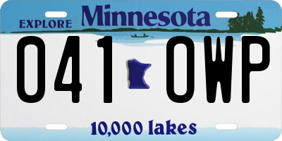 MN license plate 041OWP