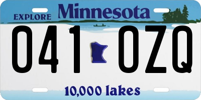 MN license plate 041OZQ
