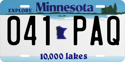MN license plate 041PAQ