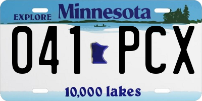 MN license plate 041PCX