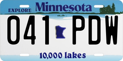 MN license plate 041PDW