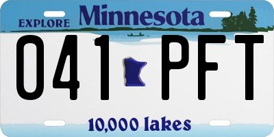 MN license plate 041PFT