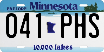 MN license plate 041PHS