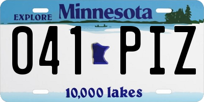 MN license plate 041PIZ
